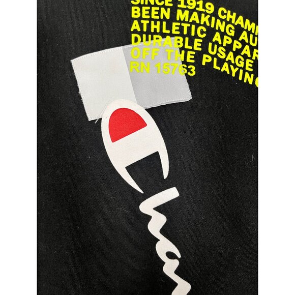 Retro Champion Sweatshirt Black L Graphic Classic Preppy Active Sporty Colorful - Picture 5 of 11